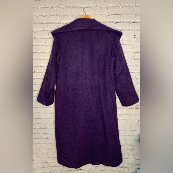 Vintage Glam Originals by Denise Purple Lavender Lilac Mohair Wool coat sz L - Picture 2 of 5